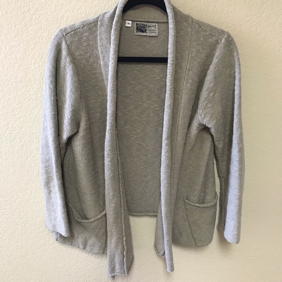 HABITAT CLOTHES TO LIVE IN 100% Tan Cotton Knit Open Front Cardigan Sweater * S - Picture 1 of 12